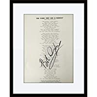 Framed Bob Dylan Autograph with Ceritficate of Authenticity