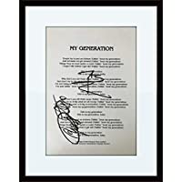 Framed Roger Daltrey Pete Townshend Lyric Sheet Autograph with Certificate of Authenticity