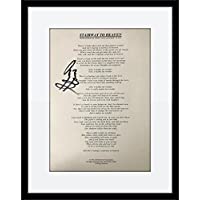 Framed Zeppelin Jimmy Page Authentic Autographed Lyric Sheet with Certificate of Authenticity