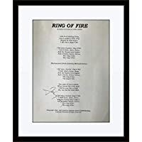Framed Johnny Cash Lyric Sheet Autograph with Certificate of Authenticity