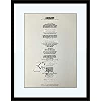 Framed David Bowie Lyric Sheet Autograph with Certificate of Authenticity