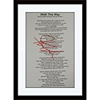Framed Steven Tyler Aerosmith Lyric Sheet Autograph with Certificate of Authenticity