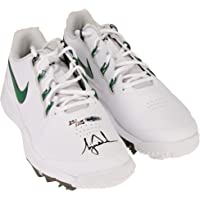Tiger Woods Autographed White & Green Nike TW141 Shoes LE 25 - Upper Deck - Autographed Golf Shoes