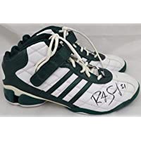 Robert Swift Autographed Adidas Game Used Shoes Seattle Supersonics Signed Twice Sku #159702 - Autographed Game Used NBA…