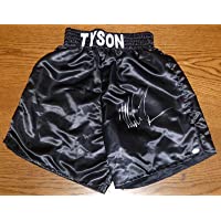 Mike Tyson Signed Custom Boxing Fight Trunks PSA/DNA COA Autograph Black XL Name - Autographed Boxing Robes and Trunks