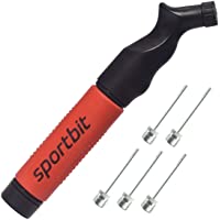 SPORTBIT Ball Pump with 5 needles - Push & Pull Inflating System - Great for All Sports balls - Volleyball Pump…