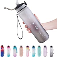 EYQ 32 oz Water Bottle with Time Marker, Carry Strap, Leak-Proof Tritan BPA-Free, Ensure You Drink Enough Water for…