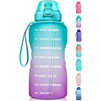 Fidus Large 1 Gallon/128oz Motivational Water Bottle with Time Marker & Straw,Leakproof Tritan BPA Free Water Jug,Ensure…