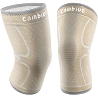 CAMBIVO 2 Pack Knee Brace, Knee Compression Sleeve Support for Men and Women, Knee Pads for Running, Hiking, Meniscus…