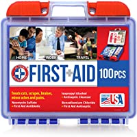 Be Smart Get Prepared 100 Piece First Aid Kit: Clean, Treat, Protect Minor Cuts, Scrapes. Home, Office, Car, School…