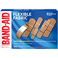 Band Aid Brand Flexible Fabric Adhesive Bandages for Wound Care & First Aid, Assorted Sizes, 100 Ct, Beige-1