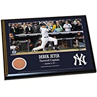 Derek Jeter Final Yankee Moment 8 Inch x10 Inch MLB Major League Baseball Authentic Yankee Stadium Game Used Dirt Plaque