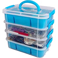 Bins & Things Stackable Storage Container with 2 Trays - Blue - Craft Storage/Craft Organizers and Storage - Bead…