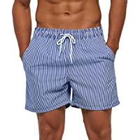 SILKWORLD Men's Swim Trunks Quick Dry Athletic Swimwear Shorts with Mesh Lining and Pockets