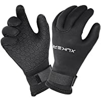 XUKER Water Gloves, 3mm & 5mm Neoprene Five Finger Warm Wetsuit Winter Gloves for Scuba Diving Snorkeling Paddling…