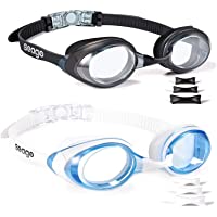 Swimming Goggles 2 Pack Anti-fog Anti-UV Silicone Swim Goggles Adult Women Men