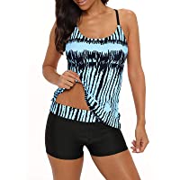 Century Star Tankini Swimsuits for Women Retro Bathing Suits Two Pieces Modest Swimming Wear Sports Tank Tops with…