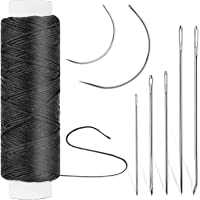 32 Yards Waxed Thread with Leather Hand Sewing Needles, 150D Flat Sewing Waxed Thread and Leather Repair Needles for…