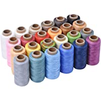Flat Waxed Thread for Leather Sewing - Leather Thread Wax String Polyester Cord for Leather Craft Stitching Bookbinding…