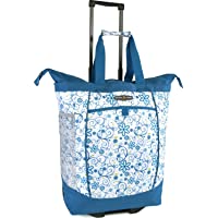 Pacific Coast Signature Large Rolling Shopper Tote Bag, Blue Daisy, One Size