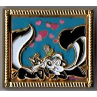 Looney Tunes Pepe Le Pew and Penelope 1 1/4" x 1 1/2" Enamel Pin sm