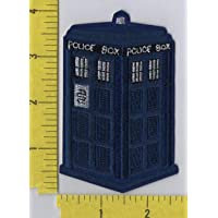 Doctor Who Tardis Police Box Iron on patch - blue sm