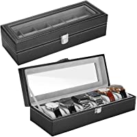 ProCase 6 Slots Watch Box Display Case Organizer for Men Fathers Day Gift, PU Leather Watches Organizer Storage with…