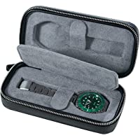 Mr.Okay 2 Watch Travel Case- Premium Leather Watch Case for Men or Women(with Deluxe Jewelry-Protective Flannel…