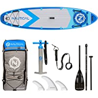 iROCKER Nautical Inflatable Stand Up Paddle Board, Superb Maneuverability SUP with Roller Bag, Adjustable Paddle, Pump…