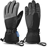 MCTi Ski Gloves,Winter Waterproof Snowboard Snow 3M Thinsulate Warm Touchscreen Cold Weather Women Gloves Wrist Leashes