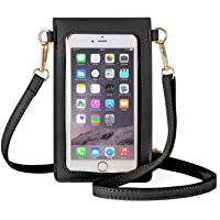 AnsTOP Lightweight Leather Phone Purse, Small Crossbody Bag Mini Cell Phone Pouch Shoulder Bag with Strap for Women
