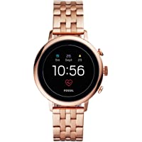 Fossil Women's Gen 4 Venture HR Heart Rate Stainless Steel Touchscreen Smartwatch, Color: Rose Gold 5-Link (Model…