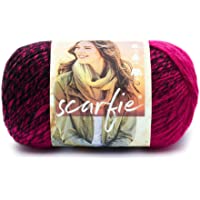 Lion Brand Yarn 826-213 Scarfie Yarn, Black/Hot Pink