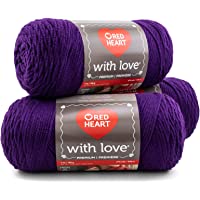 Red Heart With Love Yarn, 3-Pack - Aubergine 3 Pack