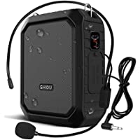 SHIDU Bluetooth Voice Amplifier, Personal Voice Amplifier 18W with Wired Microphone Headset Portable Waterproof…