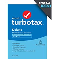 [Old Version] TurboTax Deluxe 2020 Desktop Tax Software, Federal and State Returns + Federal E-file [Amazon Exclusive…