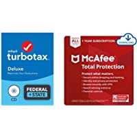 TurboTax Deluxe 2021 Tax Software | Federal and State [PC/Mac Disc] | PLUS McAfee Total Protection | Unlimited Devices…