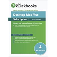 QuickBooks Desktop Mac Plus 2022 Accounting Software for Small Business 1-Year Subscription with Shortcut Guide [Mac…