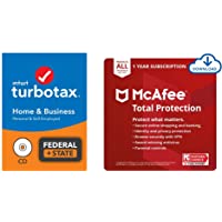 TurboTax Home & Business 2021 Tax Software | Federal and State [PC/Mac Disc] | PLUS McAfee Total Protection | Unlimited…