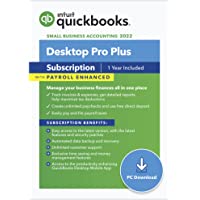 QuickBooks Desktop Pro Plus with Enhanced Payroll 2022 Accounting Software for Small Business 1-Year Subscription with…