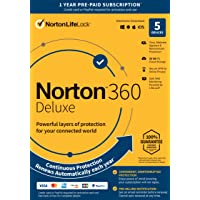 Norton 360 Deluxe 2022 Antivirus software for 5 Devices with Auto Renewal - Includes VPN, PC Cloud Backup & Dark Web…