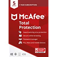McAfee Total Protection 2022 | 5 Device | Antivirus Internet Security Software | VPN, Password Manager & Dark Web…