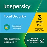 Kaspersky Total Security 2022 | 3 Devices | 2 Years | PC/Mac/Android | Online Code