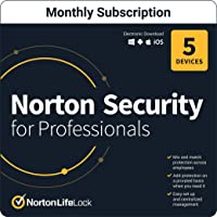 Norton Security for Professionals 2022 Antivirus software for up to 5 Devices [1-Month Subscription]