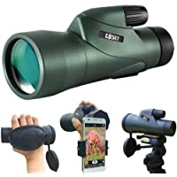 Pankoo 40X60 Monocular Telescope with Smartphone Holder & Tripod, 2021 Power Prism Compact Monoculars for Adults Kids HD…