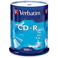 Verbatim CD-R Blank Discs 700MB 80 Minutes 52X Recordable Disc for Data and Music - 100pk Spindle Frustration Free…