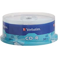 Verbatim CD-R Blank Discs 700MB 80 Minutes 52x Recordable Disc for Data and Music- 30 Pack Spindle