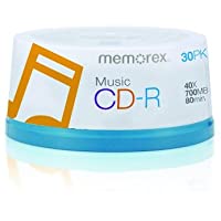 Memorex 15404001 Music CD-R DA, 80 Minute, 700 MB 40x ( 30-Pack Spindle) (Discontinued by Manufacturer)
