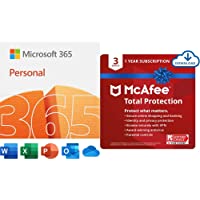 Microsoft 365 Personal | 1 Person | Premium Office Apps | PLUS McAfee Total Protection 2022 | 3 Device | Antivirus…