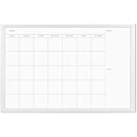 U Brands Magnetic Dry Erase Calendar Board, 20 x 30 Inches, White Wood Frame (2075U00-01)